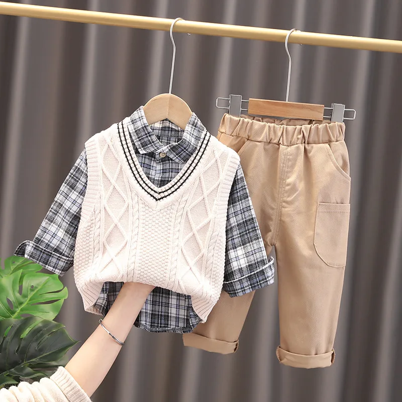 New Baby Boys Gentleman Fahsion Vest Sweater Shirt Pants 3Pcs/Set Spring Autumn Toddler Casual Costume Kids Children Tracksuits
New Baby Boys Gentleman Fahsion Vest Sweater Shirt Pants 3Pcs/Set Spring Autumn Toddler Casual Costume Kids Children Tracksuits