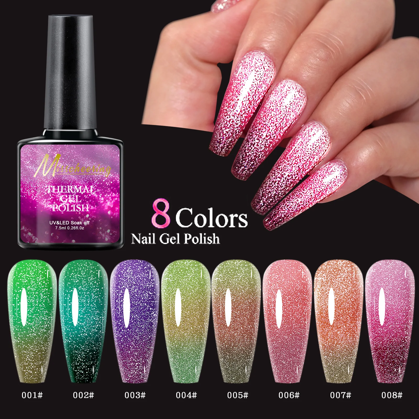 Summer Thermal Nail Gel Polish 3 Layers Temperature Shiny Color Changing Series Glitter UV Gel Varnish Soak Off UV Gel Lacquers
Summer Thermal Nail Gel Polish 3 Layers Temperature Shiny Color Changing Series Glitter UV Gel Varnish Soak Off UV Gel Lacquers