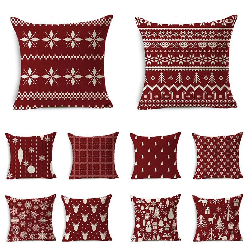Christmas Cushion Cover Home Decoration Linen Striped Plaid Printed Red 18*18 inch Pillow Case Sofa Cushion Car Cushion cover
Christmas Cushion Cover Home Decoration Linen Striped Plaid Printed Red 18*18 inch Pillow Case Sofa Cushion Car Cushion cover