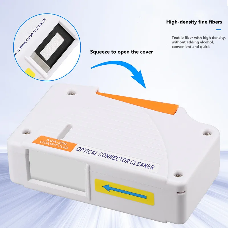 Fiber end face cleaning box AUA-550 cassette type fiber optic jumper end face cleaner wiper fiber optic
Fiber end face cleaning box AUA-550 cassette type fiber optic jumper end face cleaner wiper fiber optic