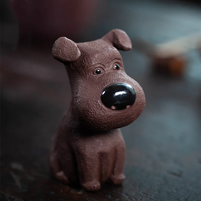 

Статуя счастливая собака, украшения, скульптура, чайная фигурка, настольное ремесло, домашний чайный набор, украшение Yixing ручной работы, фио...