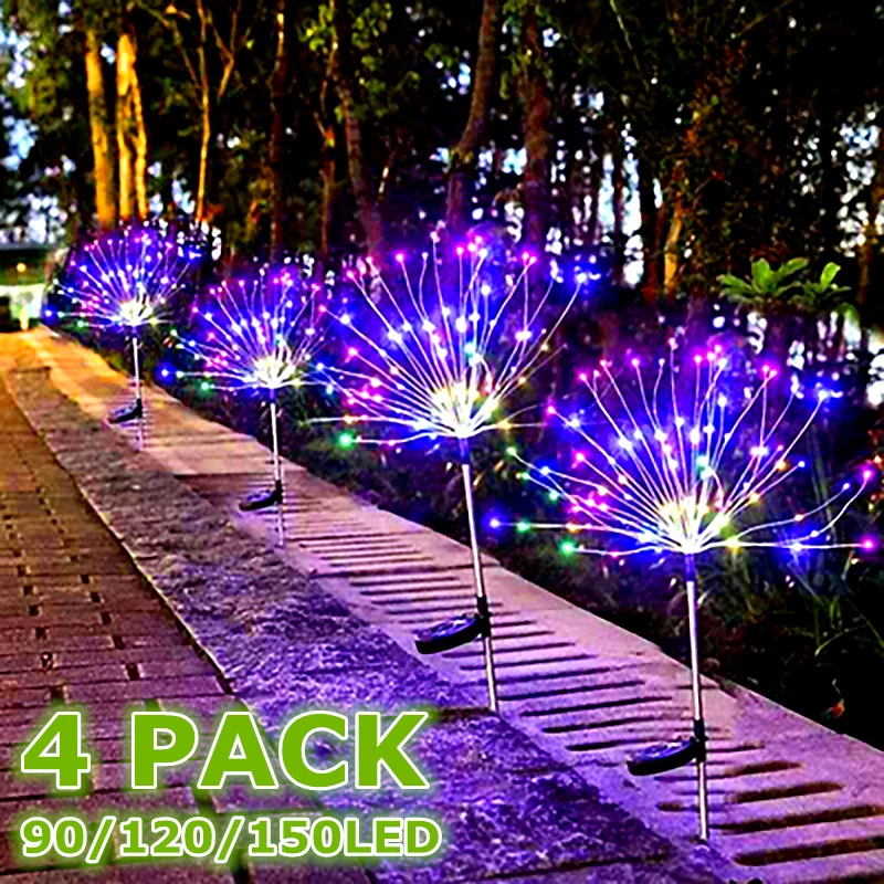 2/4/6 Pack LED Solar Power Lights Firework Garden Decoration Fairy Lights Waterproof Outdoor Dandelion Lawn Lamp for Patio Path
2/4/6 Pack LED Solar Power Lights Firework Garden Decoration Fairy Lights Waterproof Outdoor Dandelion Lawn Lamp for Patio Path