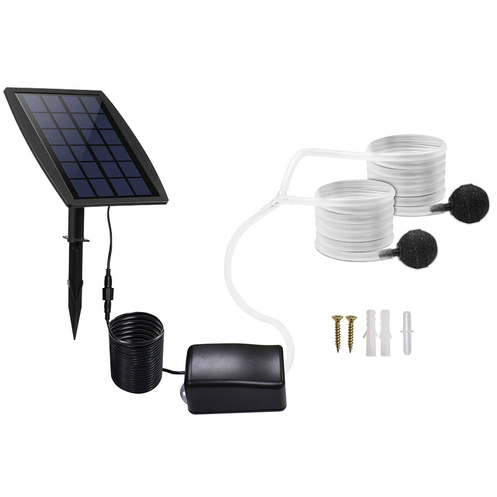 

Solar Powered Air Pump Solar Air Pump Kit 2.5w Air Pump With Air Hoses And Bubble Stones 3 Working Modes Pond Aerator Oxygenator