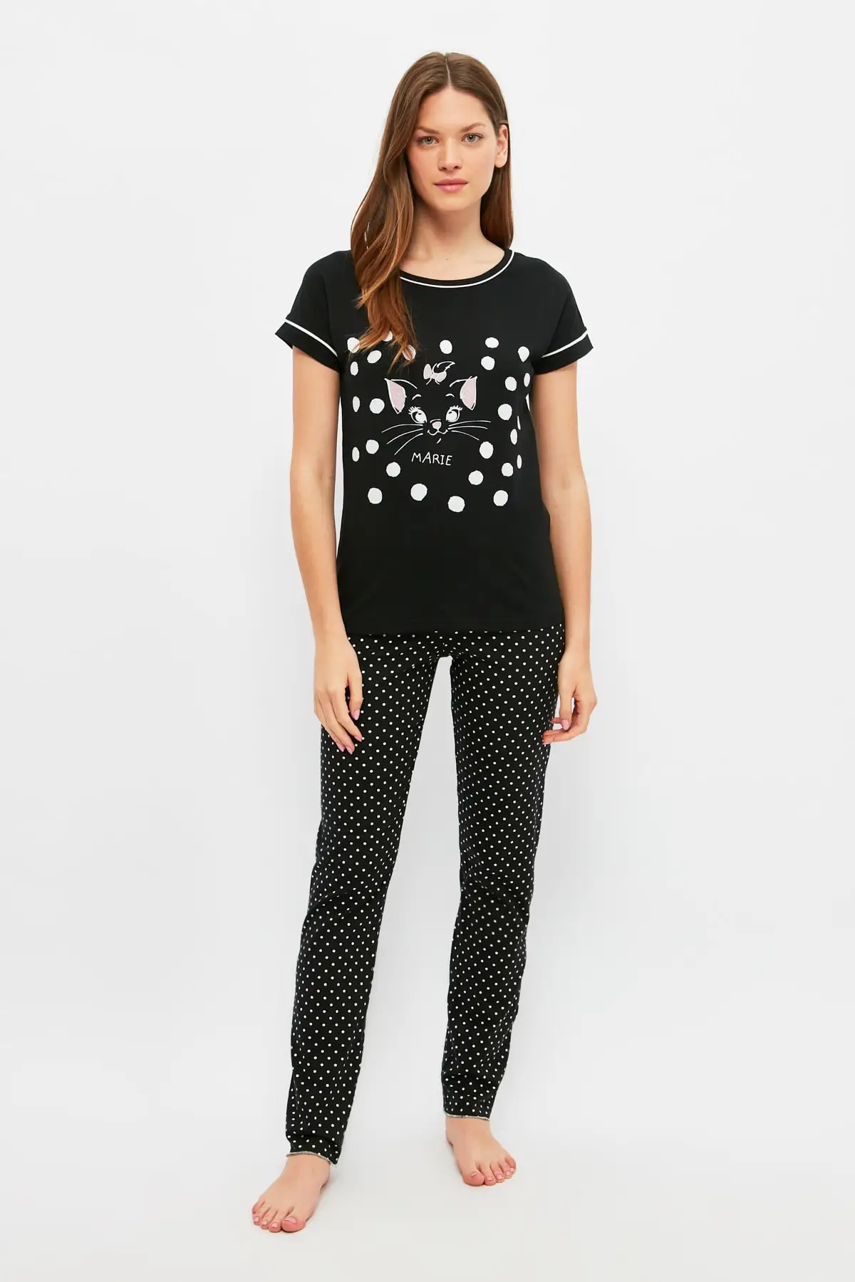 Trendyol Polka Dot Knitted Pajamas Set THMSS21PT1507