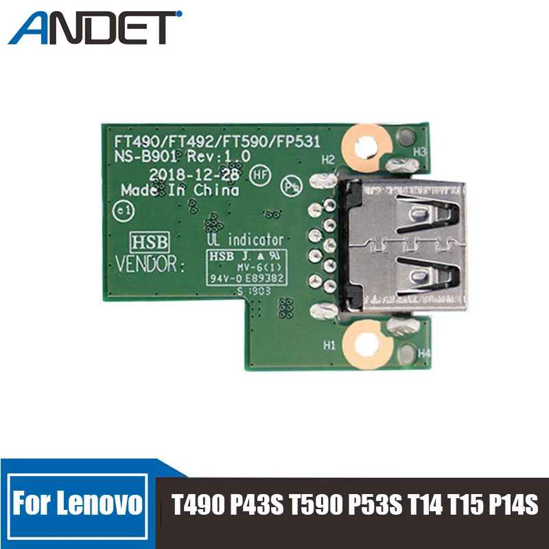 1 Pcs USB Interface Small Board New Original For Lenovo T490 P43S T590 P53S T14 T15 P14S USB Connecter Accessories 02HK995
1 Pcs USB Interface Small Board New Original For Lenovo T490 P43S T590 P53S T14 T15 P14S USB Connecter Accessories 02HK995