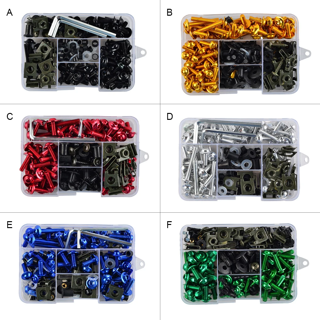 177 Pieces Box Fairing M5 M6 Bolts Nuts Assortment Set with Storage Box Portable Screw Posts Fastener Kit Motorbike
177 Pieces Box Fairing M5 M6 Bolts Nuts Assortment Set with Storage Box Portable Screw Posts Fastener Kit Motorbike