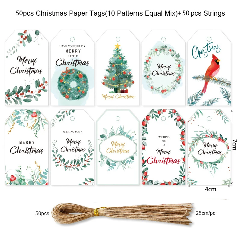 Рождественские бумажные бирки 50 шт
Рождественские бумажные бирки 50 шт
