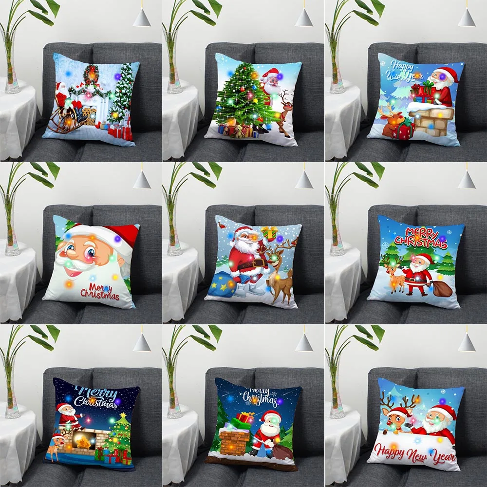 Santa Claus Pillow LED Light Christmas Novelty Ornament Polyester Pillowcase Home Living Room Sofa Decoration Throw Pillowcase
Santa Claus Pillow LED Light Christmas Novelty Ornament Polyester Pillowcase Home Living Room Sofa Decoration Throw Pillowcase