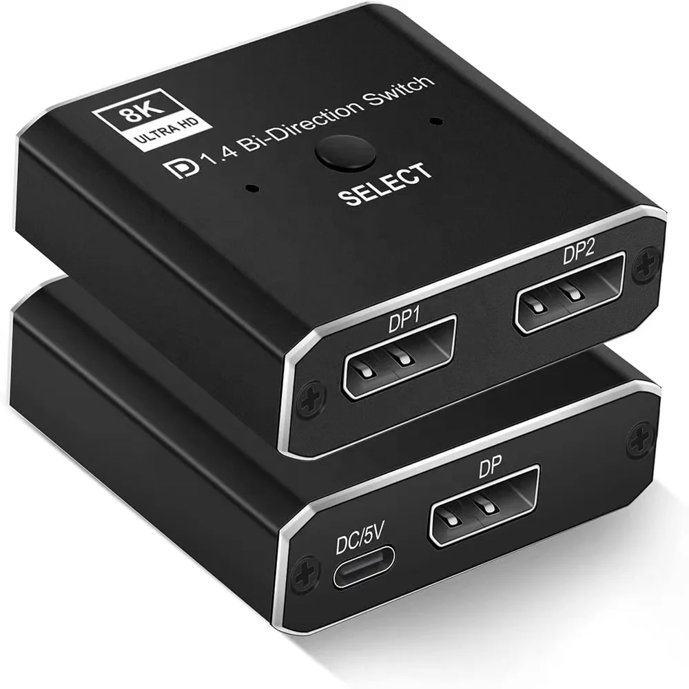 Displayport 2x1 KVM Switch 8K@30Hz 4K@120Hz Manual Display Port DP Switcher 2 in 1 Out for Computer Monitor Projector TV
Displayport 2x1 KVM Switch 8K@30Hz 4K@120Hz Manual Display Port DP Switcher 2 in 1 Out for Computer Monitor Projector TV