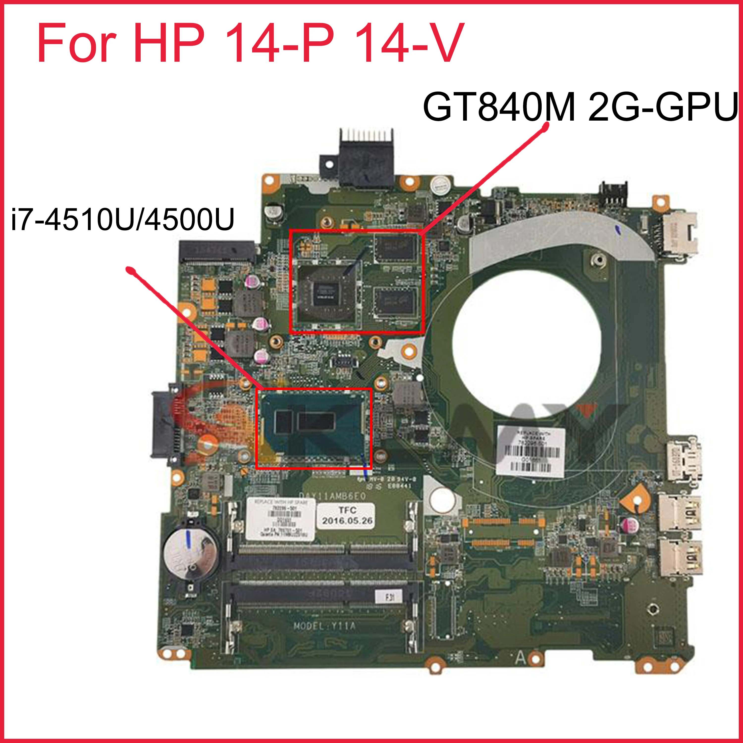 Материнская плата DAY11AMB6E0 Y11A для ноутбука HP 14-P 14-V с фотографическим процессором