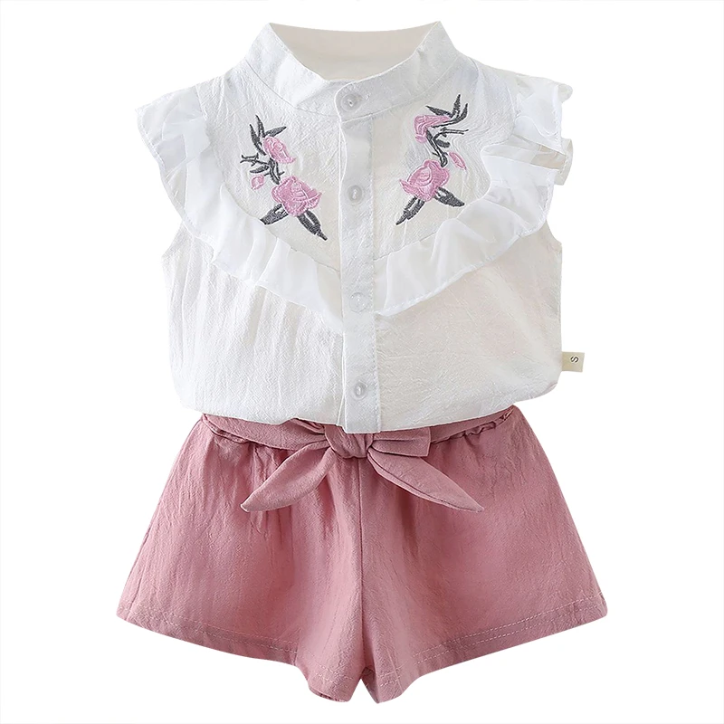 1-4 year old girls' short sleeved top + Shorts Set 2022 girls' summer set sleeveless baby Collar Chiffon Top Baby Set
1-4 year old girls' short sleeved top + Shorts Set 2022 girls' summer set sleeveless baby Collar Chiffon Top Baby Set