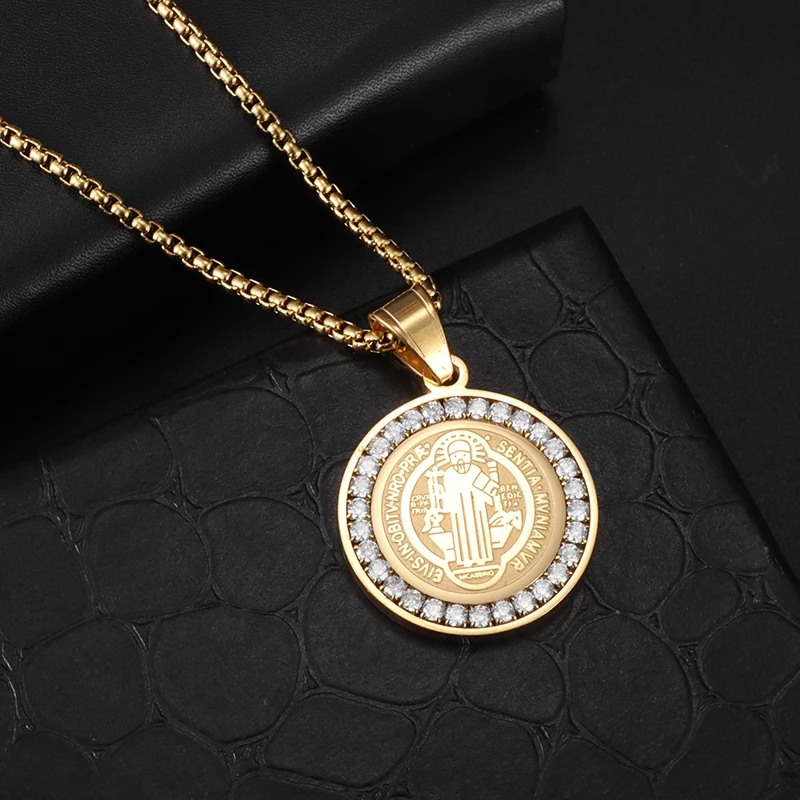 Men and Women Retro Catholic Saint Benedict Disc Set Zircon Pendant Necklace Casual Amulet Jewelry Gift
Men and Women Retro Catholic Saint Benedict Disc Set Zircon Pendant Necklace Casual Amulet Jewelry Gift