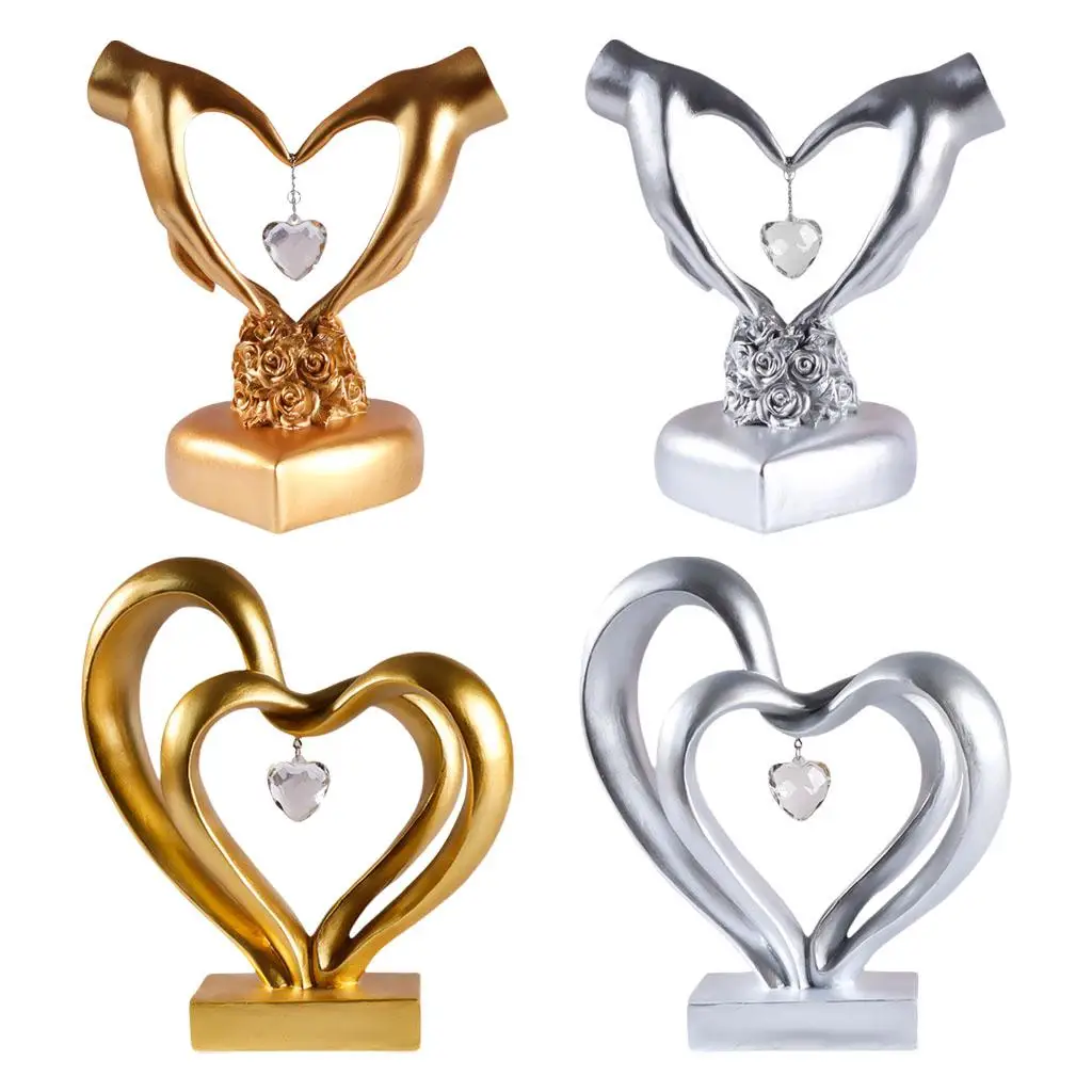 

Abstract Modern Heart Gesture Sculpture Figurines Love Eternal for Valentine Gift Decor