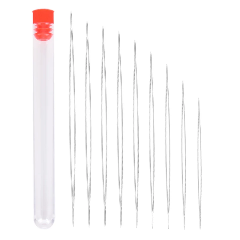 

9Pcs Steel Large Big Eye Collapsible Embroidery Beading Needle Thread Sewing Needles Assorted Size Jewelry Tool Hot