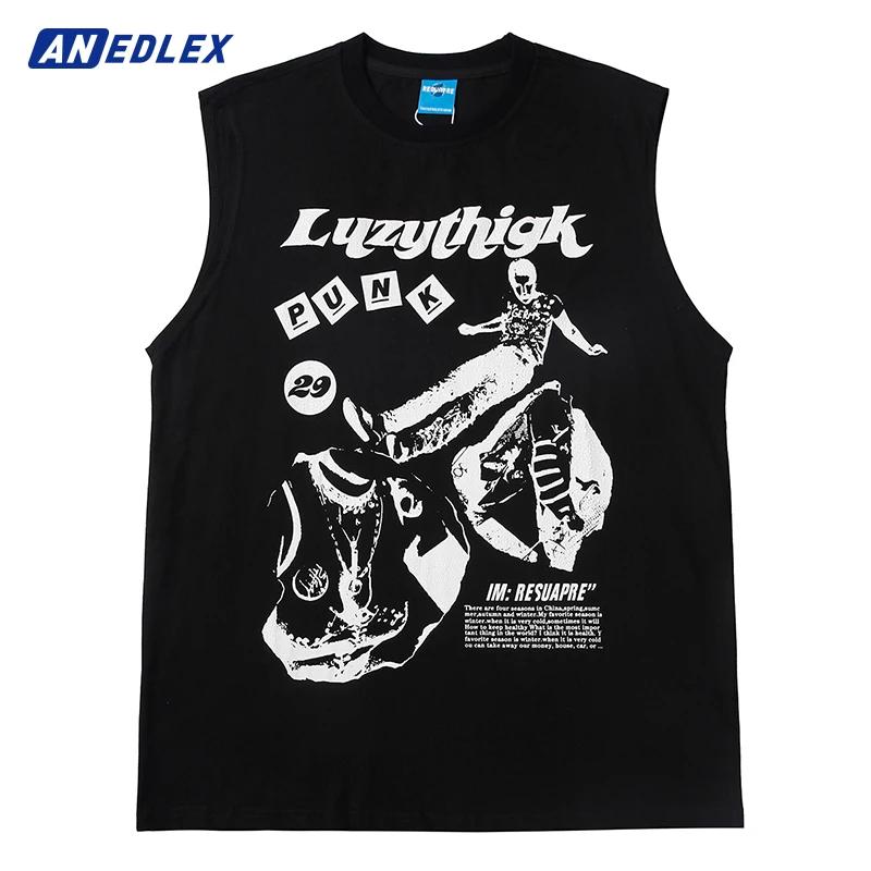 2022 Harajuku Graphic Printed Vest Hip Hop Streetwear Hip Hop Mens Tank Tops Casual Sleeveless Tops Shirt Cotton Vest Black
2022 Harajuku Graphic Printed Vest Hip Hop Streetwear Hip Hop Mens Tank Tops Casual Sleeveless Tops Shirt Cotton Vest Black