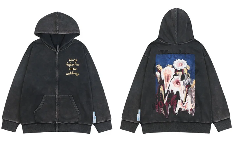Y2K Vintage Sweatshirt Hoodie Coat Grunge Hip Hop Embroidery Letter Floral Print Zip Up Hooded Jacket Harajuku Punk Gothic Tops
Y2K Vintage Sweatshirt Hoodie Coat Grunge Hip Hop Embroidery Letter Floral Print Zip Up Hooded Jacket Harajuku Punk Gothic Tops