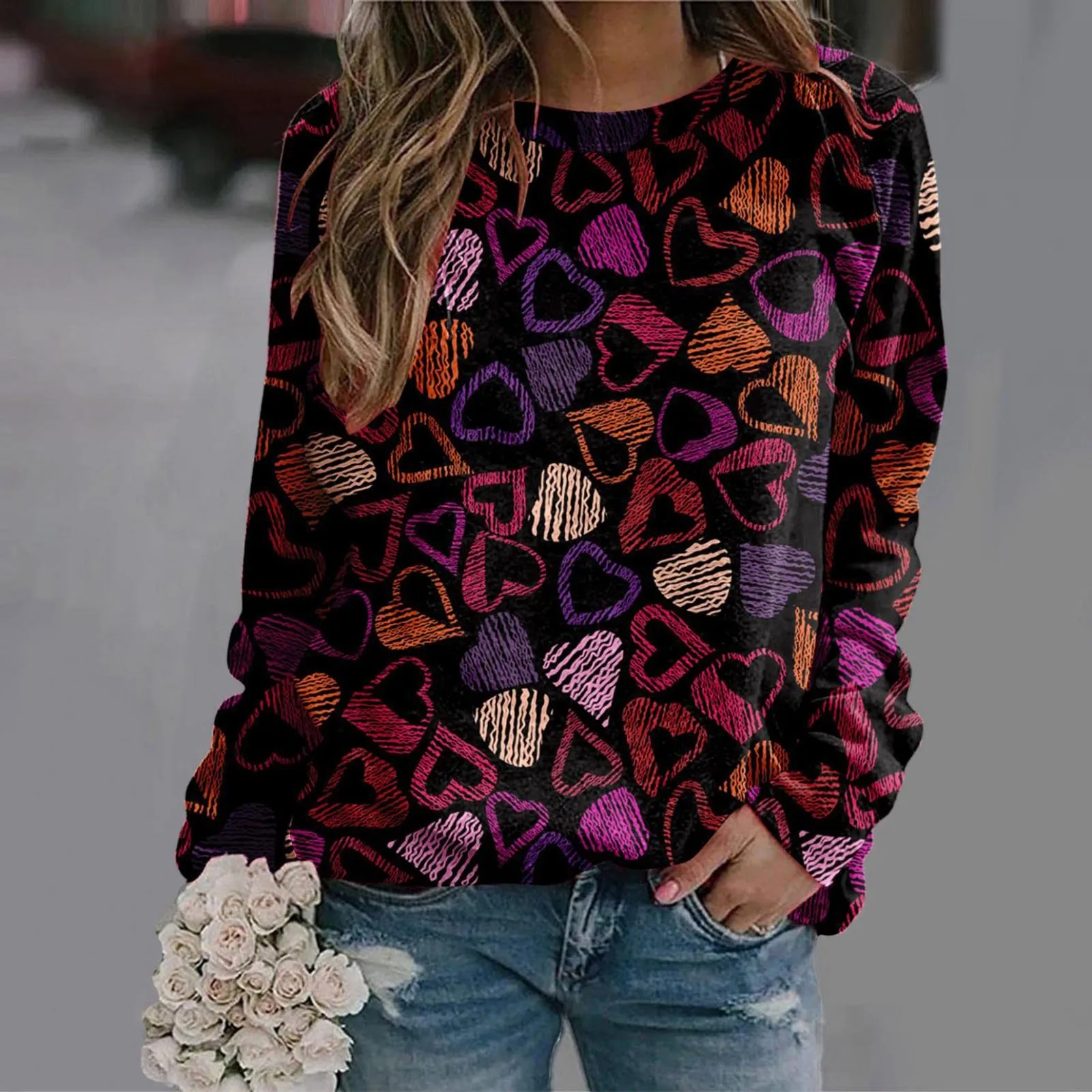 Womens Tops Loose Valentine Day Printed Crewneck Long Sleeve Casual Basic Pullover Top Harajuku Hoodies Tops Blouse T Shirt 
Womens Tops Loose Valentine Day Printed Crewneck Long Sleeve Casual Basic Pullover Top Harajuku Hoodies Tops Blouse T Shirt