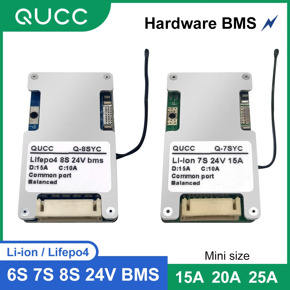 Литий-ионный аккумулятор Qucc Lifepo4 6S 7S 8S BMS 24 В 22 2 в 15 а 20 А 25 электрический инструмент