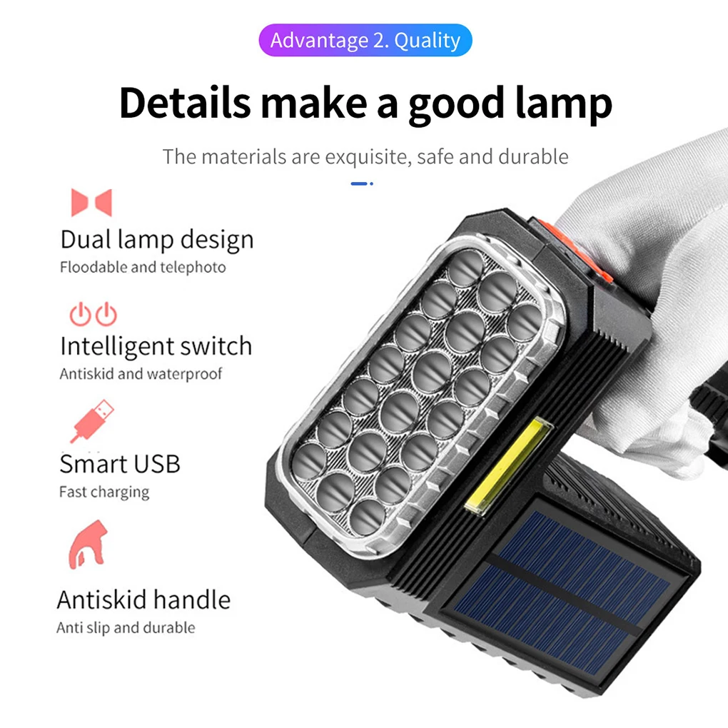 Перезаряжаемые режимы, яркий фонарь высокой мощности на солнечной батарее, ручной фонарик для наружного освещения, инструменты для защиты кемпинга, 16 фонарей
Перезаряжаемые режимы, яркий фонарь высокой мощности на солнечной батарее, ручной фонарик для наружного освещения, инструменты для защиты кемпинга, 16 фонарей