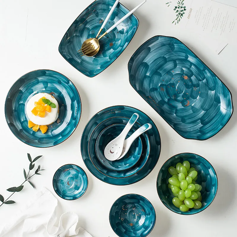 Creative Starry Sky Ceramic Bowl Dinnerware Set Breakfast Bread Plate China Round Plate Cooking Bowl Dishes Kitchen Utensils New
Creative Starry Sky Ceramic Bowl Dinnerware Set Breakfast Bread Plate China Round Plate Cooking Bowl Dishes Kitchen Utensils New