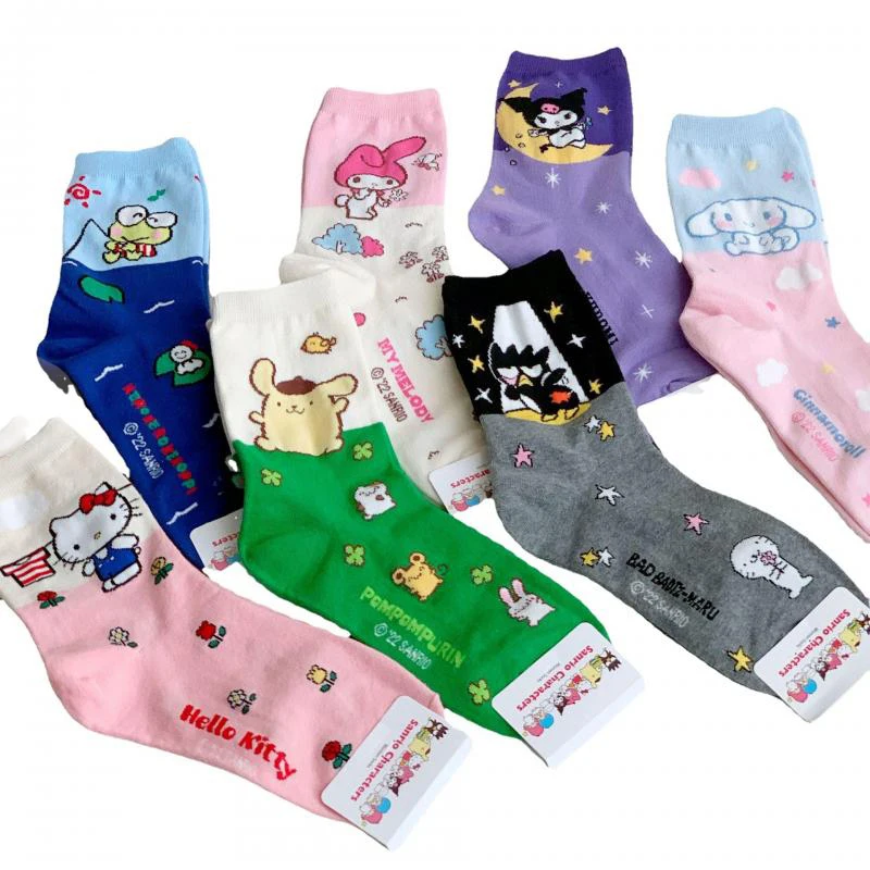 Kawaii Sanrioed Anime Peripheral Kuromi Mymelody Cinnamorol Onpompurin Kitty Xo Warm Medium Socks Christmas Birthday Present
Kawaii Sanrioed Anime Peripheral Kuromi Mymelody Cinnamorol Onpompurin Kitty Xo Warm Medium Socks Christmas Birthday Present