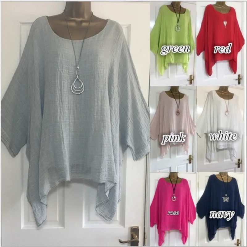 2023 Casual Tunics Oversized 5XL Batwing Sleeve Womens Blouses Loose Solid O Neck Half Sleeve Shirt Women Asymmetric Tops Blouse
2023 Casual Tunics Oversized 5XL Batwing Sleeve Womens Blouses Loose Solid O Neck Half Sleeve Shirt Women Asymmetric Tops Blouse
