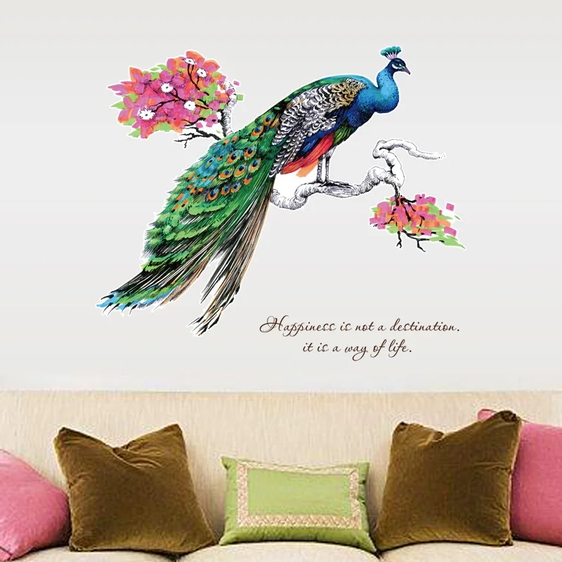 Colorful Peacock On Tree Branch Wall Stickers Living Room Bedroom Decoration Background Mural Home Art Decals Removable Poster
Colorful Peacock On Tree Branch Wall Stickers Living Room Bedroom Decoration Background Mural Home Art Decals Removable Poster