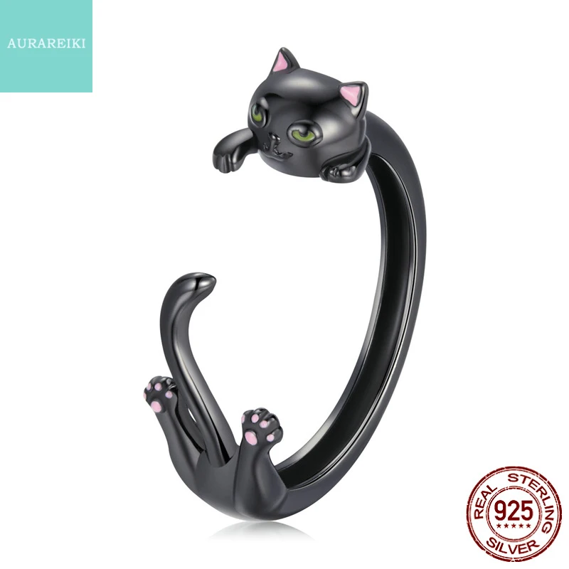 AURAREIKI Original Electroplating Creative Black Cat Opening Ring Women 925 Sterling Silver Fashion Ring Charm Luxury Jewelry
AURAREIKI Original Electroplating Creative Black Cat Opening Ring Women 925 Sterling Silver Fashion Ring Charm Luxury Jewelry