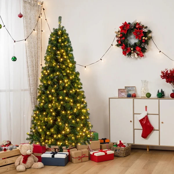 6FT Christmas Tree PVC Material DIY 150 Lights Warm Color 8 Modes 1050 Branches Holiday Xmas Tree Party Decoration
6FT Christmas Tree PVC Material DIY 150 Lights Warm Color 8 Modes 1050 Branches Holiday Xmas Tree Party Decoration