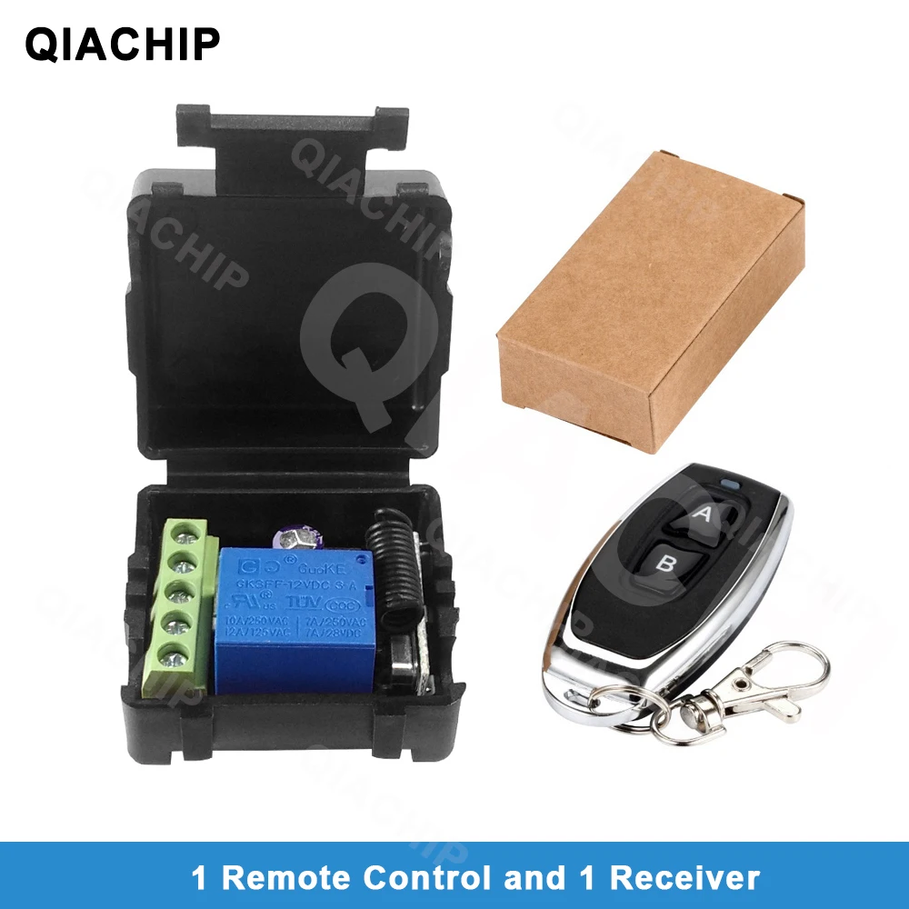 

QIACHIP 433Mhz Universal Wireless Remote Control DC 12V 1CH Relay Receiver Switch RF transmitter 433.92Mhz Electric Controllor