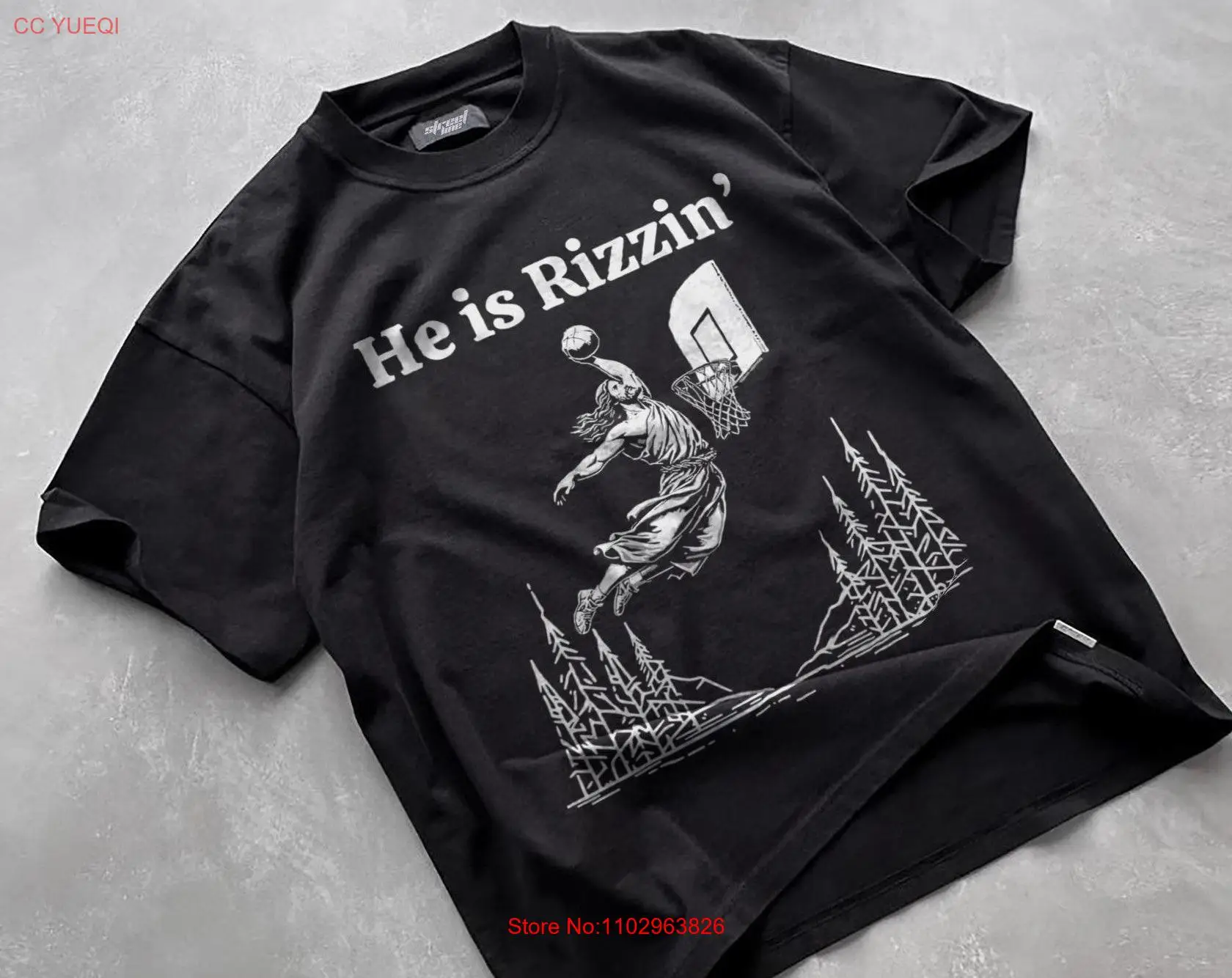 Смешная футболка He Is Rizzin с Иисусом смешная баскетбольная Футболка Rizzen веселым