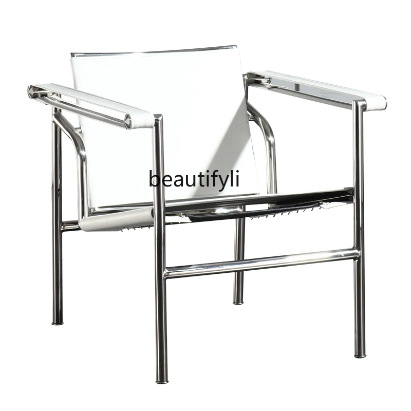 zqNordic Single-Seat Sofa Chair Home Living Room Leisure Recliner Simple Stainless Steel Chair
zqNordic Single-Seat Sofa Chair Home Living Room Leisure Recliner Simple Stainless Steel Chair