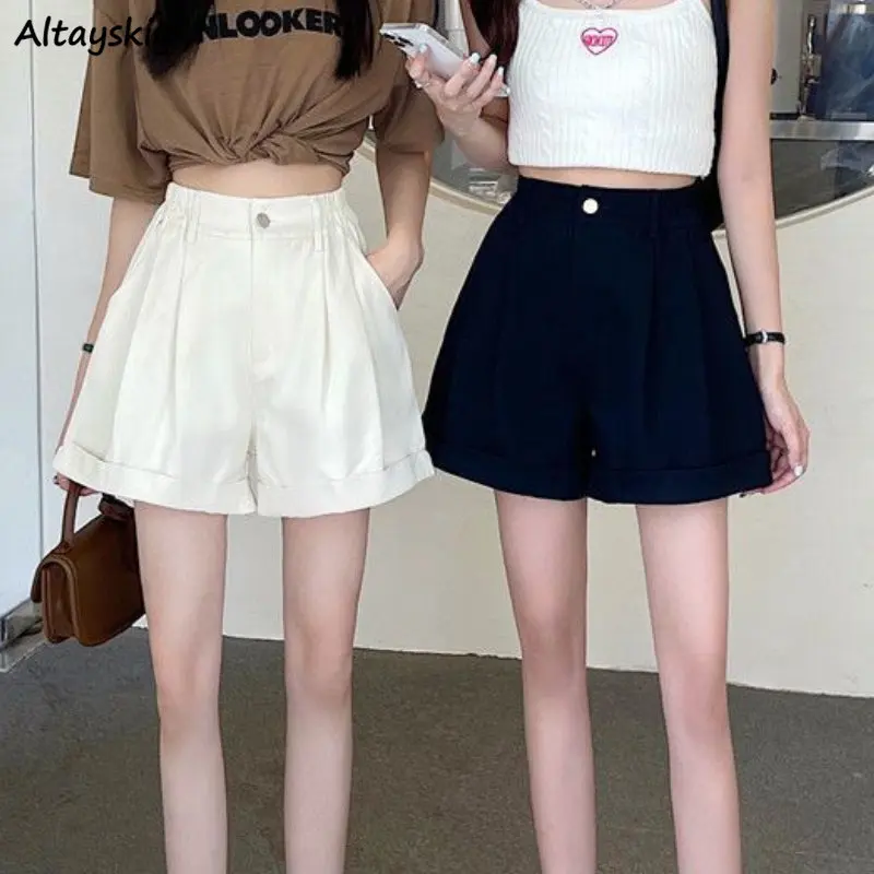 Шорты женские в стиле Харадзюку, повседневные Простые универсальные брюки с завышенной талией, свободного кроя, в Корейском стиле, для зрелых, лето
Шорты женские в стиле Харадзюку, повседневные Простые универсальные брюки с завышенной талией, свободного кроя, в Корейском стиле, для зрелых, лето