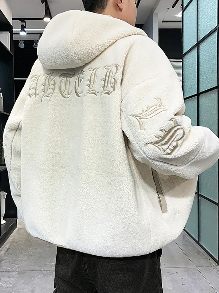 LN Winter Men's Parka Fleece Jacket Fashion Letter Embroidery Hooded Windbreaker Oversized Coat Men Casual Thicken Warm
LN Winter Men's Parka Fleece Jacket Fashion Letter Embroidery Hooded Windbreaker Oversized Coat Men Casual Thicken Warm