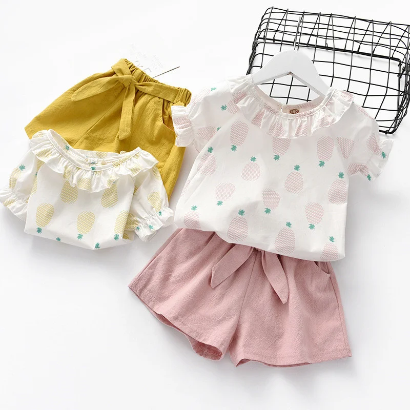 Baby Girls Clothes Set 2022 Summer New Fruit Print Short-Sleeved Shirt/Solid Color Casual Shorts 2Pcs Outfits Cute Kids Costume
Baby Girls Clothes Set 2022 Summer New Fruit Print Short-Sleeved Shirt/Solid Color Casual Shorts 2Pcs Outfits Cute Kids Costume