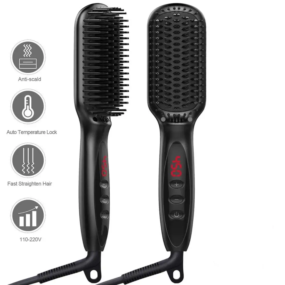 Professional Hair & Beard Straightener Brush Electric Straightener Brush Fast Heating Brush Ionic Hair Straightening Hot Comb
Professional Hair & Beard Straightener Brush Electric Straightener Brush Fast Heating Brush Ionic Hair Straightening Hot Comb
