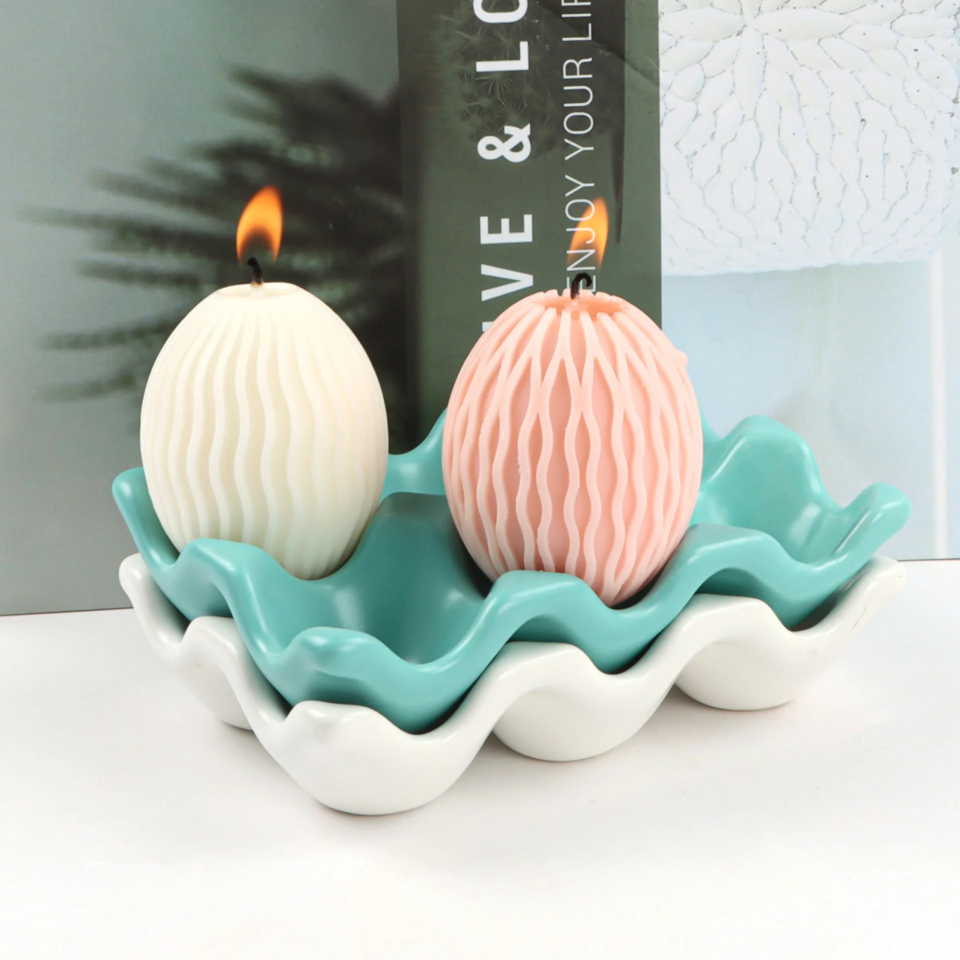 Striped Egg Candle Silicone Mold DIY Aromatherapy Process Candle Gypsum Soap Resin Cake Decoration Model Molds Silicone Crafts
Striped Egg Candle Silicone Mold DIY Aromatherapy Process Candle Gypsum Soap Resin Cake Decoration Model Molds Silicone Crafts