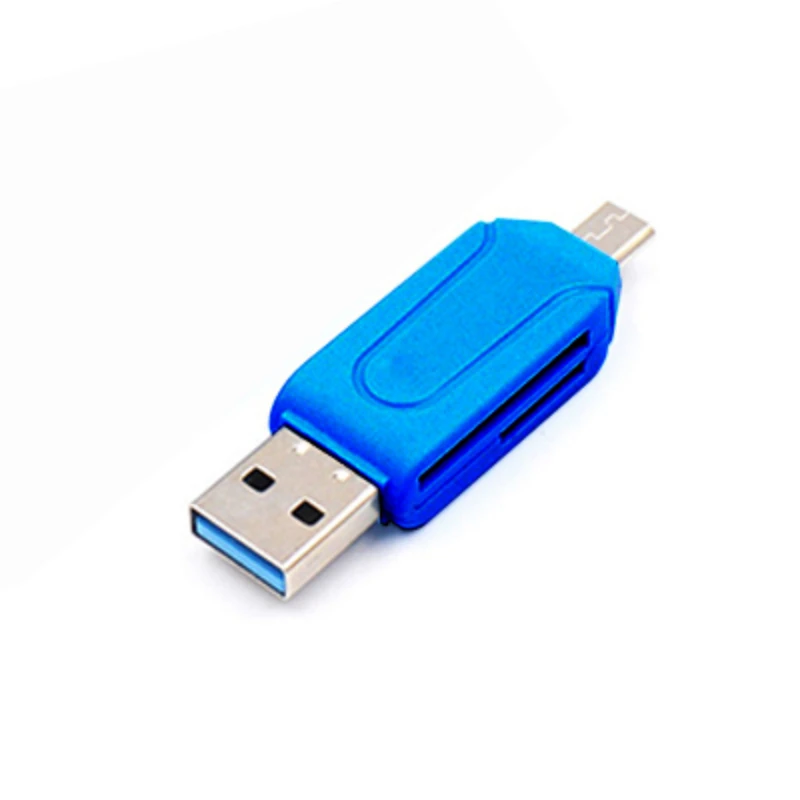 Micro USB и USB 2 в 1 OTG Кардридер высокоскоростной USB2.0 Универсальный OTG TF/SD для Android компьютерные удлинители 
Micro USB и USB 2 в 1 OTG Кардридер высокоскоростной USB2.0 Универсальный OTG TF/SD для Android компьютерные удлинители
