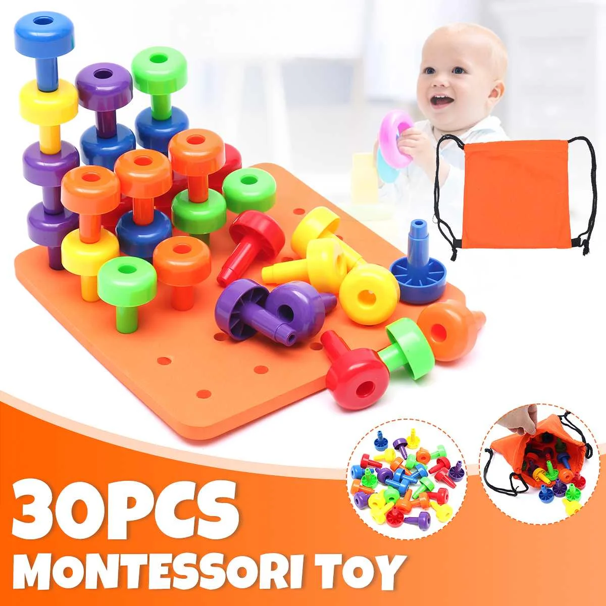 30PCS Peg Board Set Montessori Therapy Fine Motor Toy for Toddlers Pegboard Toy For Children
30PCS Peg Board Set Montessori Therapy Fine Motor Toy for Toddlers Pegboard Toy For Children