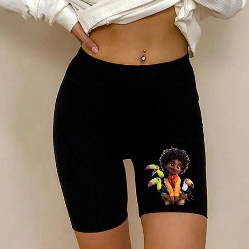 Шорты женские тонкие с завышенной талией, повседневные мотоциклетные облегающие штаны до колена, с мультяшным принтом Диснея, для фитнеса, Летние черные
Шорты женские тонкие с завышенной талией, повседневные мотоциклетные облегающие штаны до колена, с мультяшным принтом Диснея, для фитнеса, Летние черные