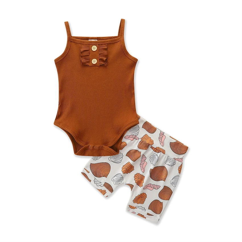 Summer Baby Girl Set Romper Shorts Suit For Kids Casual Sling Romper Printed Shorts Cotton Clothes Fashion Infant Girl Clothing
Summer Baby Girl Set Romper Shorts Suit For Kids Casual Sling Romper Printed Shorts Cotton Clothes Fashion Infant Girl Clothing