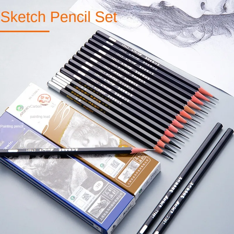

Профессиональные Графитовые карандаши 2H HB B 2B-14B для рисования скетчей, Набор для рисования, для начинающих художников, студентов, 12 шт.