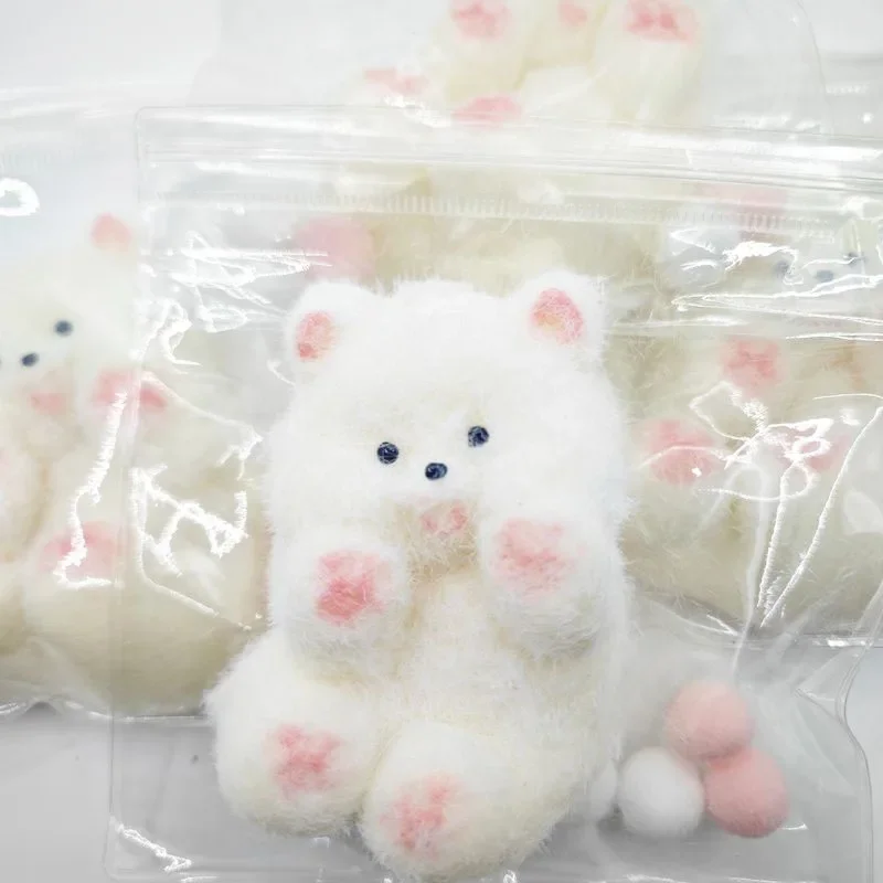 Kawaii Флокированный кролик Ангел овечка печать цыпленок кудрявая собака снятие
