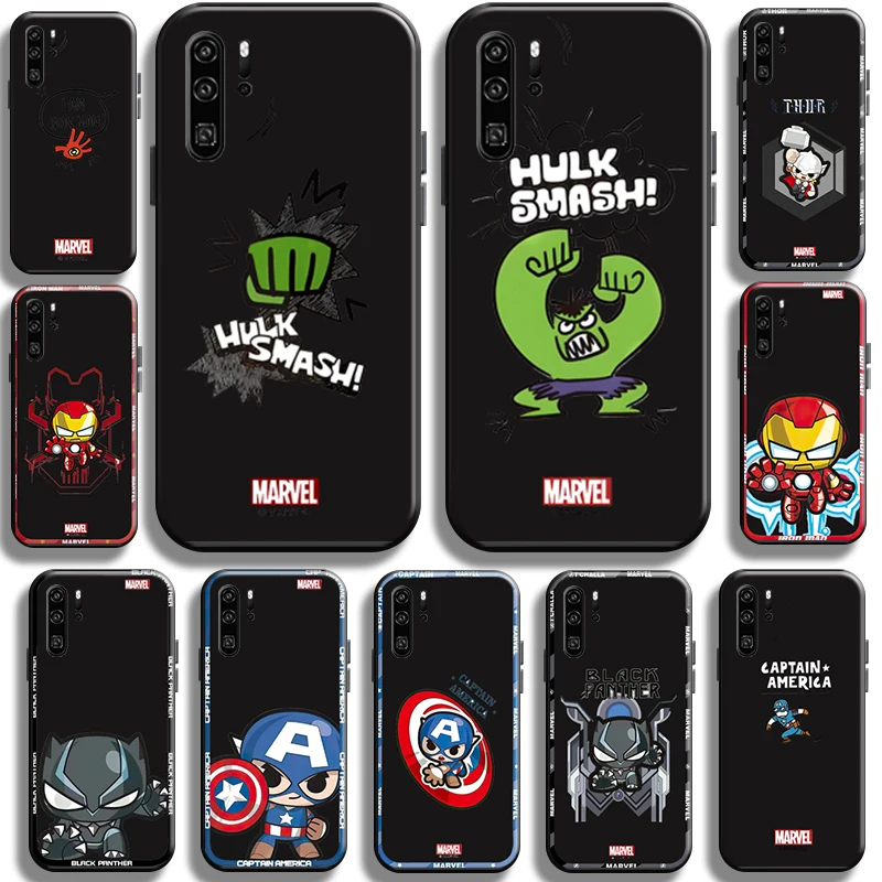 

Cartoon Marvel Avengers for Huawei P30 P30 Lite P30 Pro Phone Case Back Cases TPU Cover Liquid Silicon Coque funda Carcasa