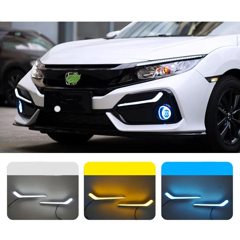 2pcs LED DRL Car Daytime Running Light Fog Light Turn Signal Light For 2019-2021 Honda Civic Yellow White Blue Flowing Lights
2pcs LED DRL Car Daytime Running Light Fog Light Turn Signal Light For 2019-2021 Honda Civic Yellow White Blue Flowing Lights