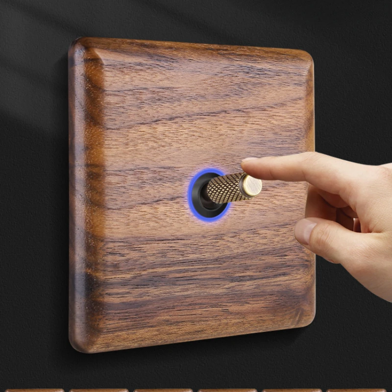 Wall light switch with Led indicator light wood toggle switch and socket, home stay old vintage wall 220V 1gang2way switch
Wall light switch with Led indicator light wood toggle switch and socket, home stay old vintage wall 220V 1gang2way switch