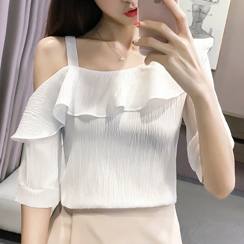 2021 Half Sleeves Slash Neck Solid Chiffon Women Blouse Fashion Lotus Leaf Strapless Casual Sweet Women Shirt Top Blusas 123J 30
2021 Half Sleeves Slash Neck Solid Chiffon Women Blouse Fashion Lotus Leaf Strapless Casual Sweet Women Shirt Top Blusas 123J 30