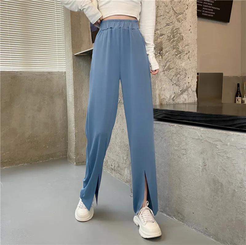 Korean Fashion Casual Straight Pants for Women Oversized Elegant Office Solid Trousers Summer Elastic Waist Split Sweatpants
Korean Fashion Casual Straight Pants for Women Oversized Elegant Office Solid Trousers Summer Elastic Waist Split Sweatpants