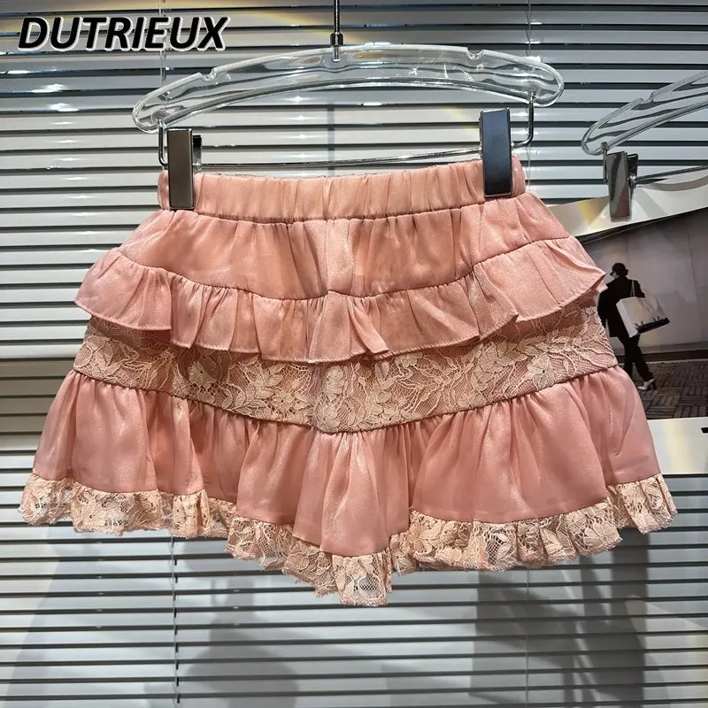 Sweet Girls Outer Wear Short Skirt 2023 Summer New Niche Multi-Layer Lace Elastic Waist Elegant Socialite Mini Skirt for Women
Sweet Girls Outer Wear Short Skirt 2023 Summer New Niche Multi-Layer Lace Elastic Waist Elegant Socialite Mini Skirt for Women