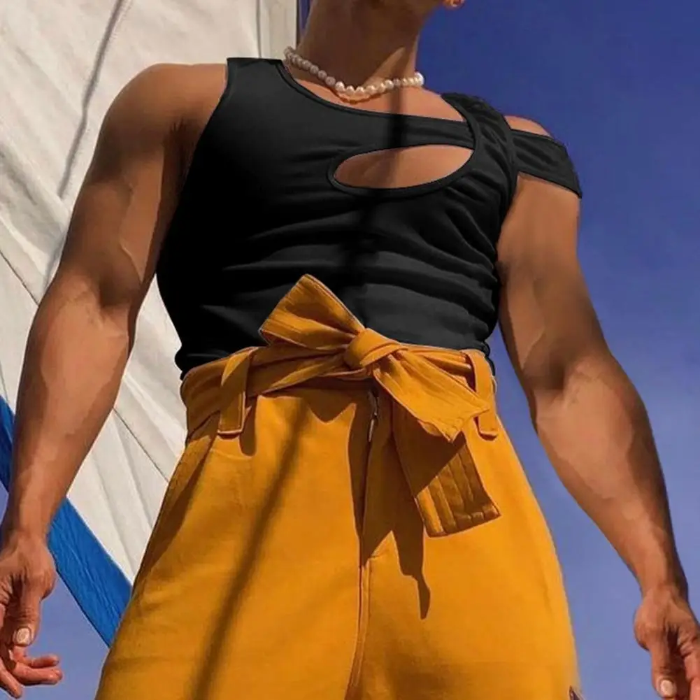 Stylish Men Vest Breathable Elastic Pullover Vest Sexy Irregular Men Hollow Tank Top
Stylish Men Vest Breathable Elastic Pullover Vest Sexy Irregular Men Hollow Tank Top